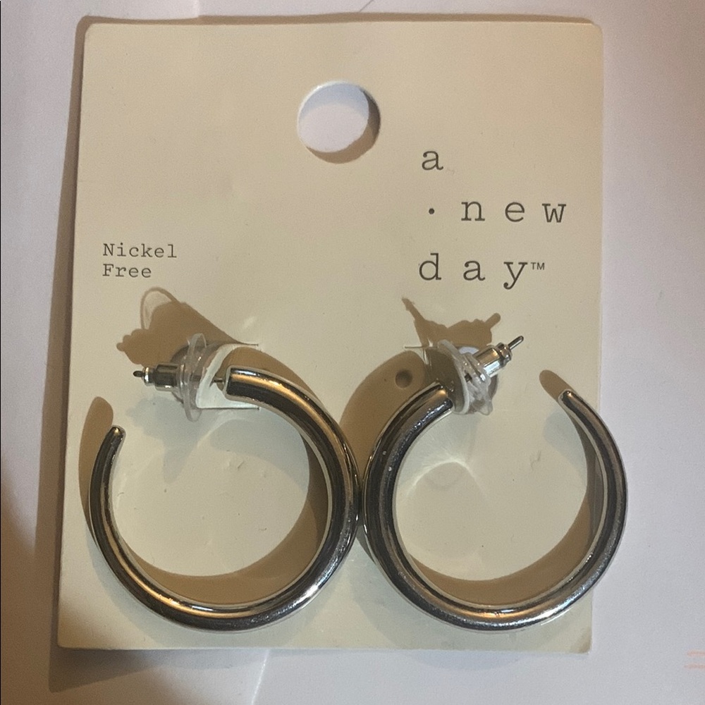 A New Day Silver Hoop Earrings